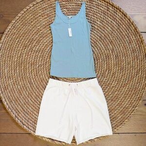 James Perse Women’s Cozy Cotton Shorts and Tank Bundle NWT Size M/XL